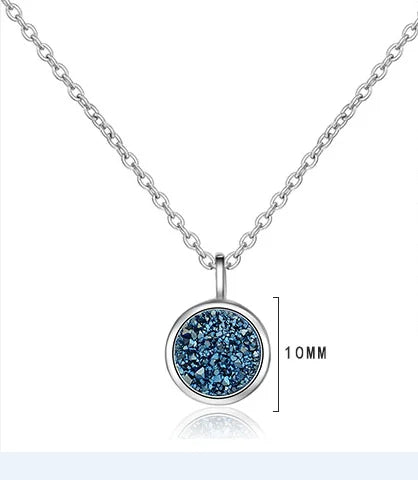 Colar com Pendente de Ágata Azul