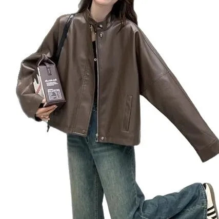 Casaco de mulher em pele caramelo