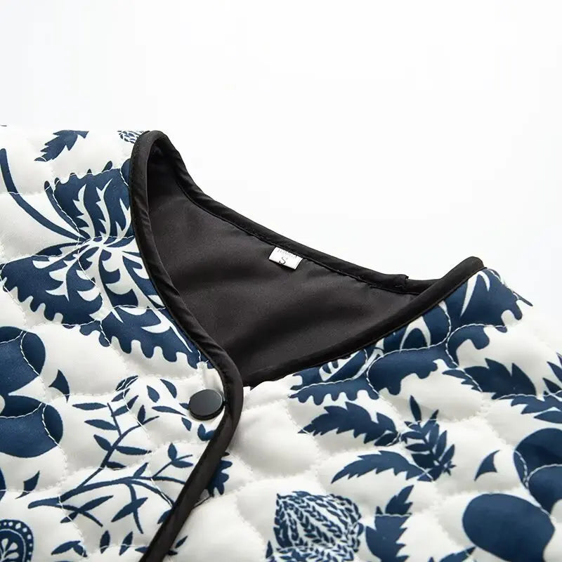 Casaco acolchoado estampado em algodão