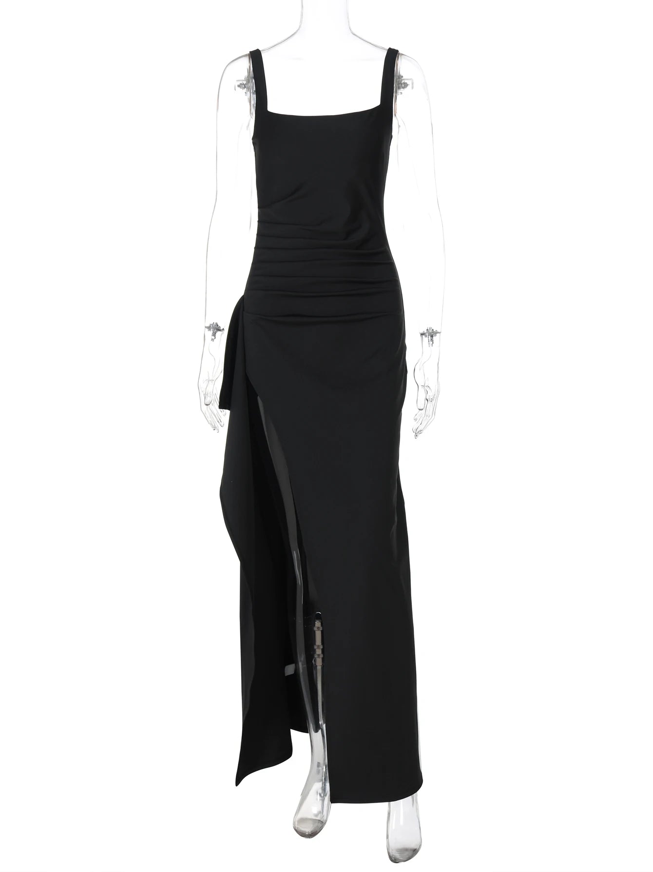 Vestido longo para mulher elegante e justo com alças finas