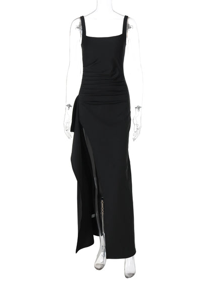 Vestido longo para mulher elegante e justo com alças finas