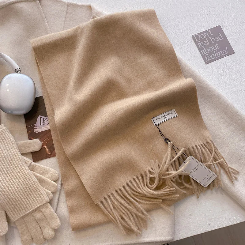 Lenço de inverno de luxo em lã caxemira