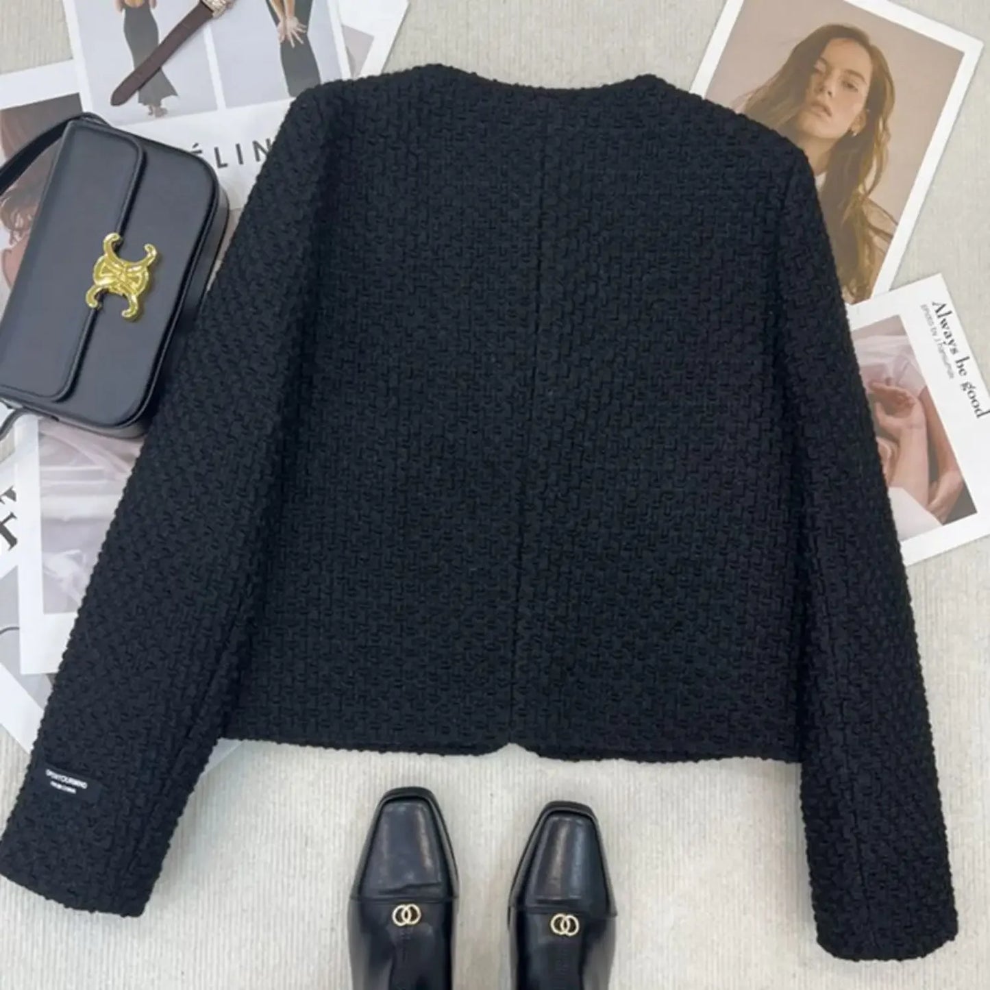 Casaco curto acolchoado com forro