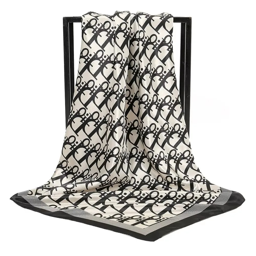 Lenço de seda de 90cm estilo vintage