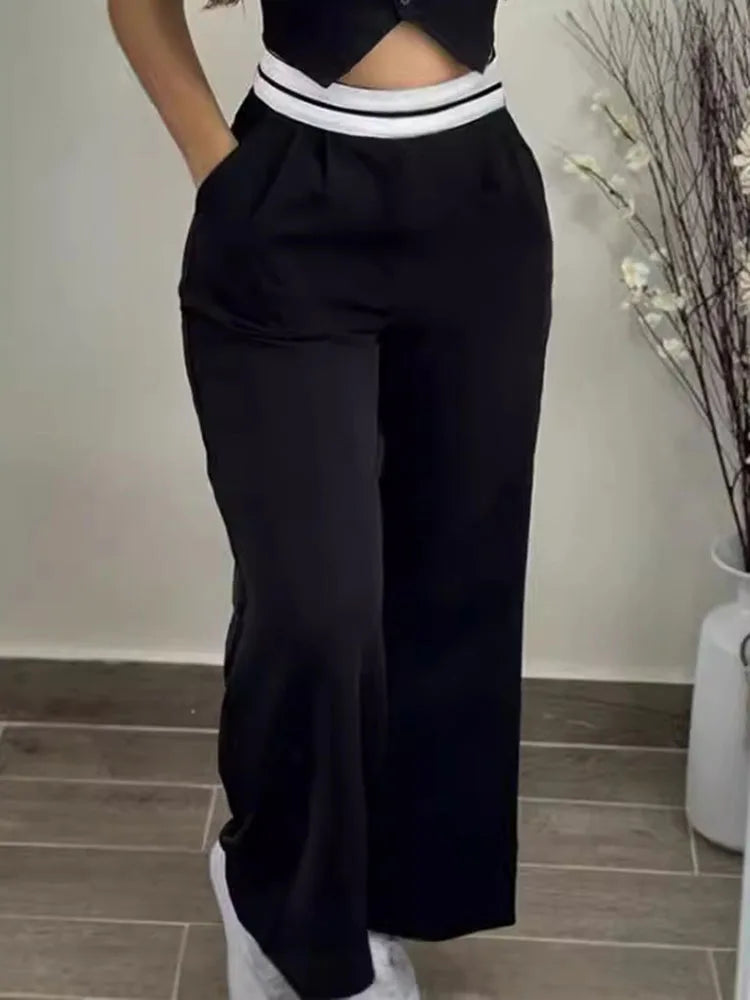 Conjunto sexy preto de duas peças
