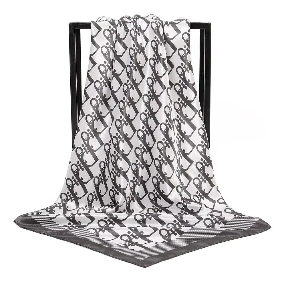 Lenço de seda de 90cm estilo vintage