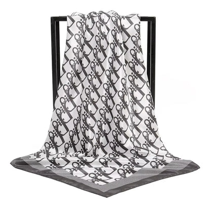 Lenço de seda de 90cm estilo vintage