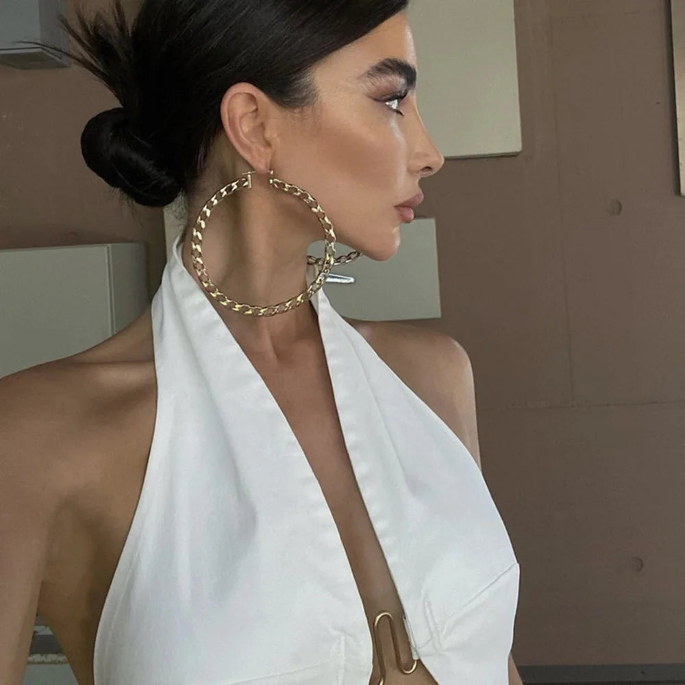 Top cropped com decote halter