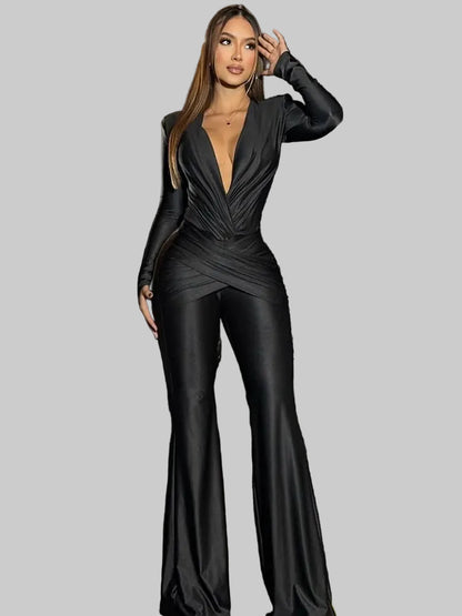 Macacão de mulher com franzido