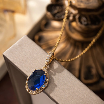 Conjunto de joias com zircónias azuis