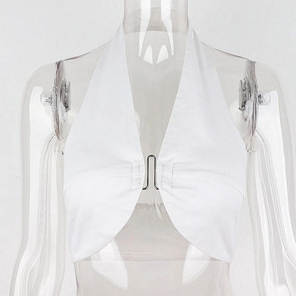 Top cropped com decote halter