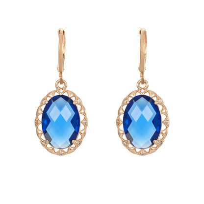 Conjunto de joias com zircónias azuis