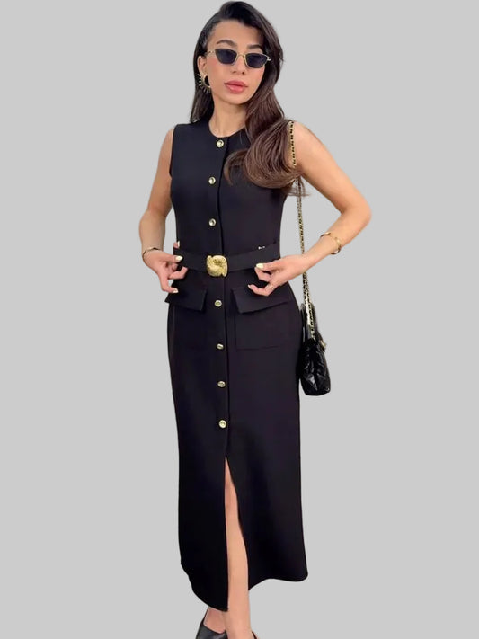 Vestido preto elegante para mulher