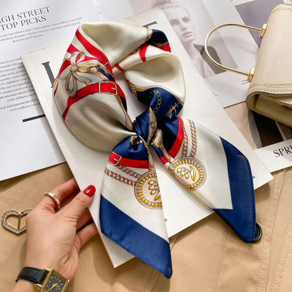 Lenço estampado em seda