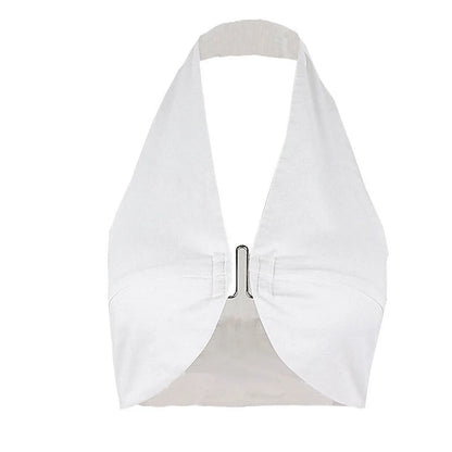 Top cropped com decote halter