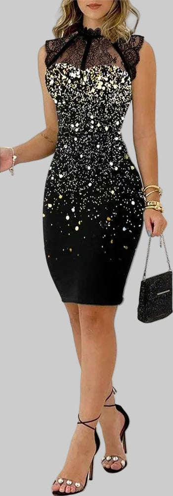 Vestido Sexy de Verão com Glitter