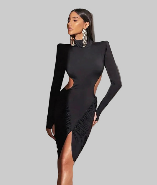 Vestido elegante e franzido