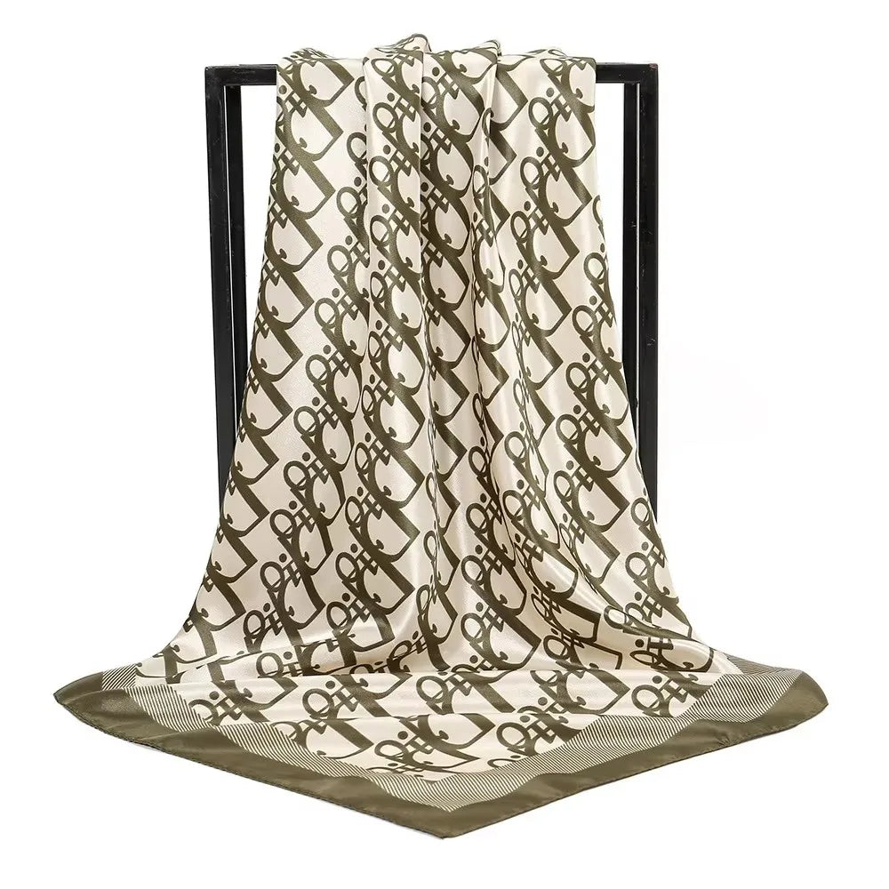 Lenço de seda de 90cm estilo vintage