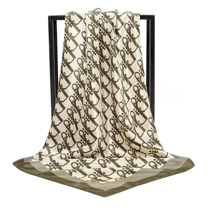 Lenço de seda de 90cm estilo vintage