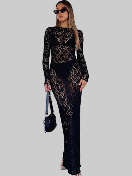 Vestido Trendix Sexy de Renda Transparente