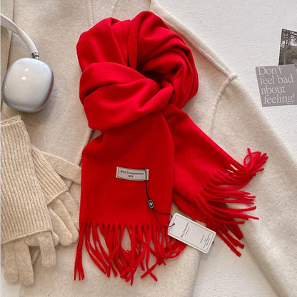 Lenço de inverno de luxo em lã caxemira