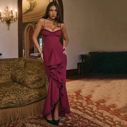 Vestido comprido com estampado de penas