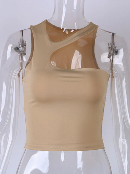 Top cropped desportivo com recortes