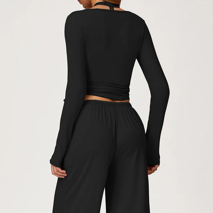 T-shirt de ioga de manga comprida