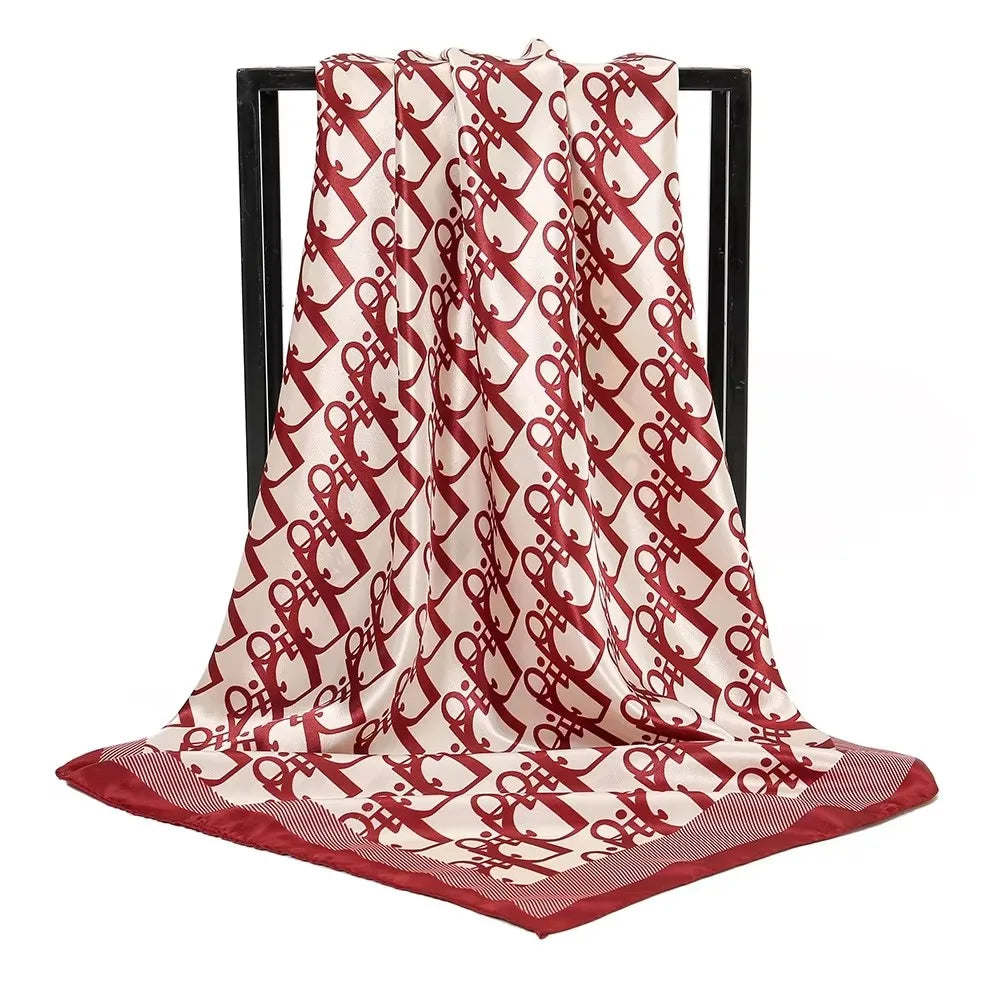 Lenço de seda de 90cm estilo vintage