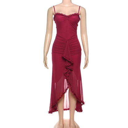 Vestido comprido com estampado de penas