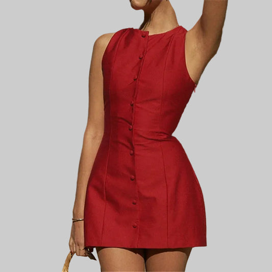 Vestido curto sem mangas