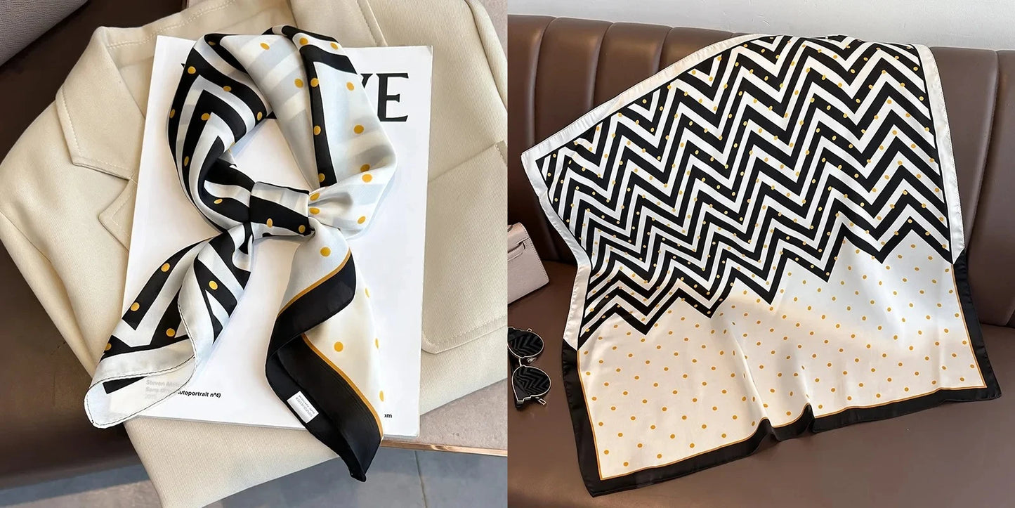 Lenço quadrado de seda com estampado floral de luxo