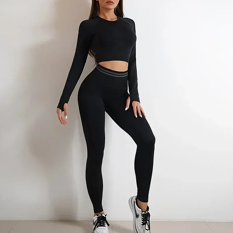 Conjunto de Yoga Sem Costura