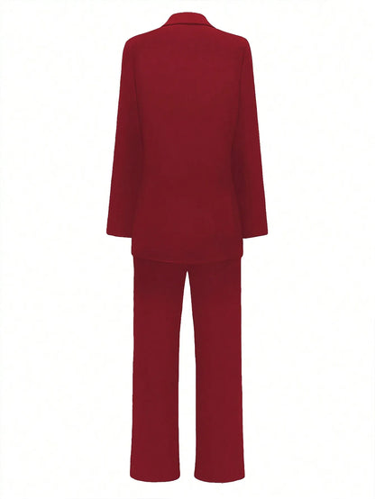 Conjunto elegante e casual de blazer e calças