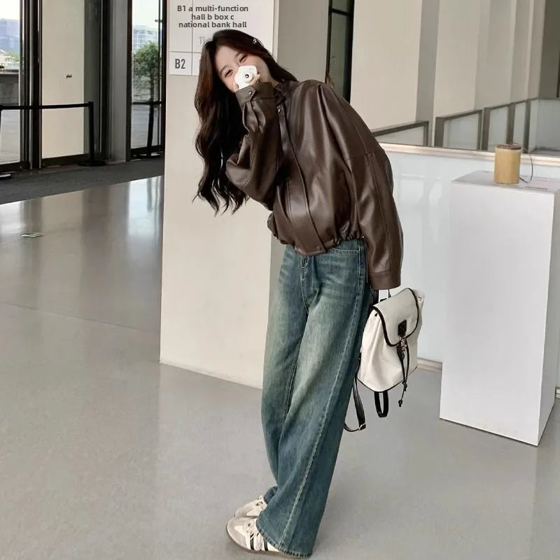 Casaco de mulher em pele caramelo