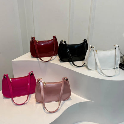 Bolsa de ombro retro em pele PU