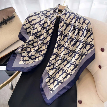 Lenço de seda de 90cm estilo vintage