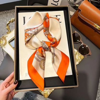 Lenço estampado em seda