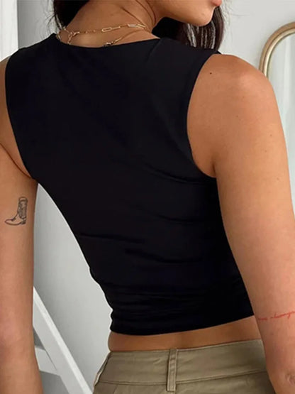 Top cropped sem mangas