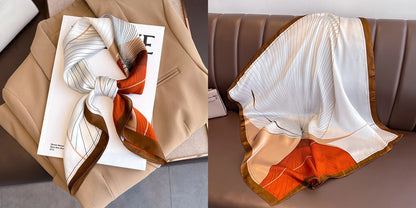 Lenço quadrado de seda com estampado floral de luxo