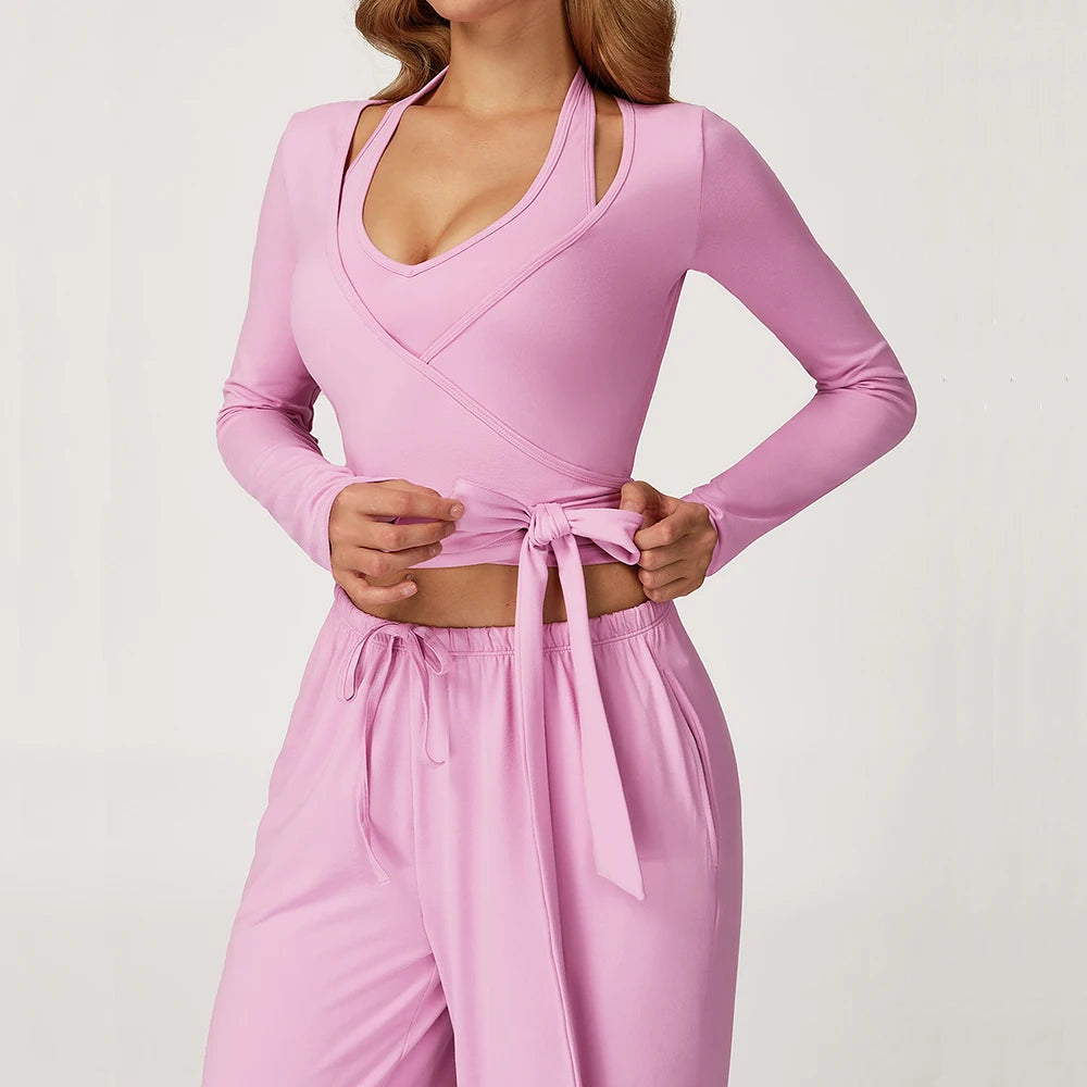 T-shirt de ioga de manga comprida