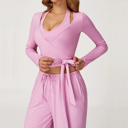 T-shirt de ioga de manga comprida