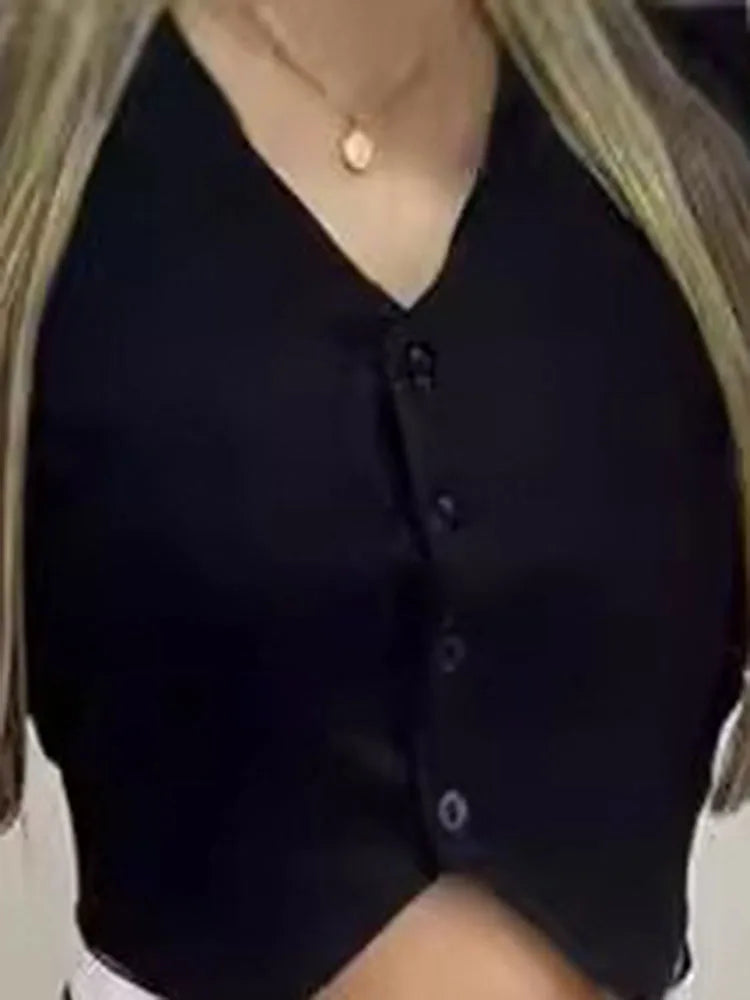 Conjunto sexy preto de duas peças