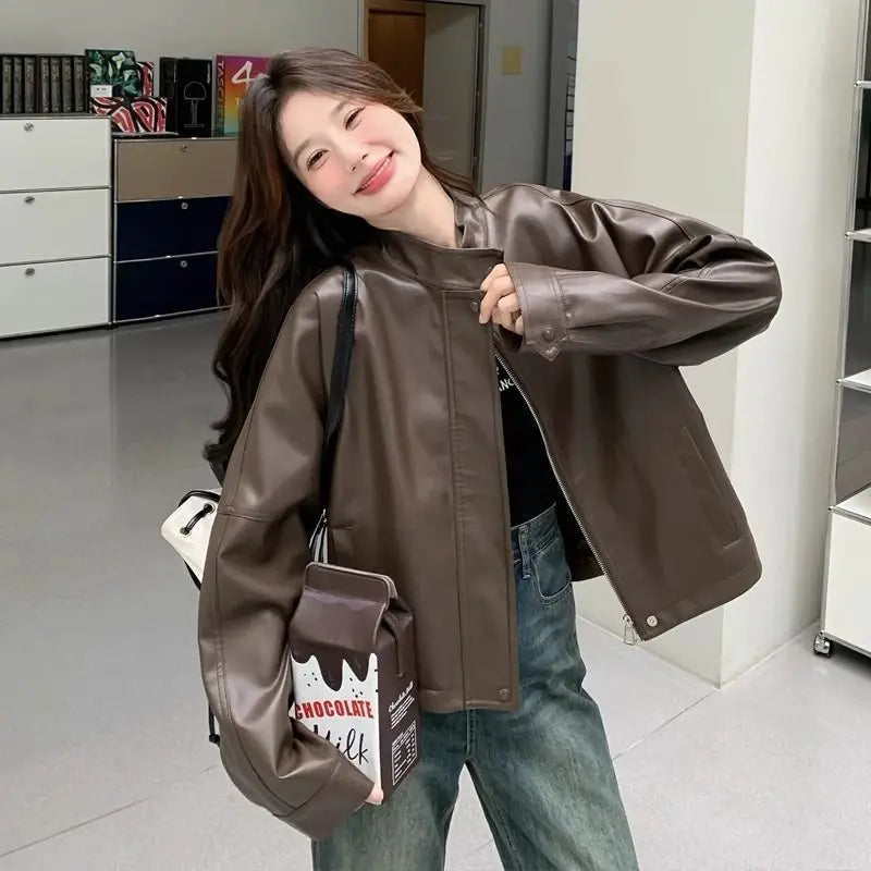 Casaco de mulher em pele caramelo