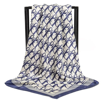 Lenço de seda de 90cm estilo vintage