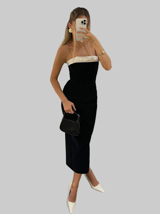 Vestido longo sem alças