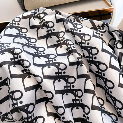 Lenço de seda de 90cm estilo vintage