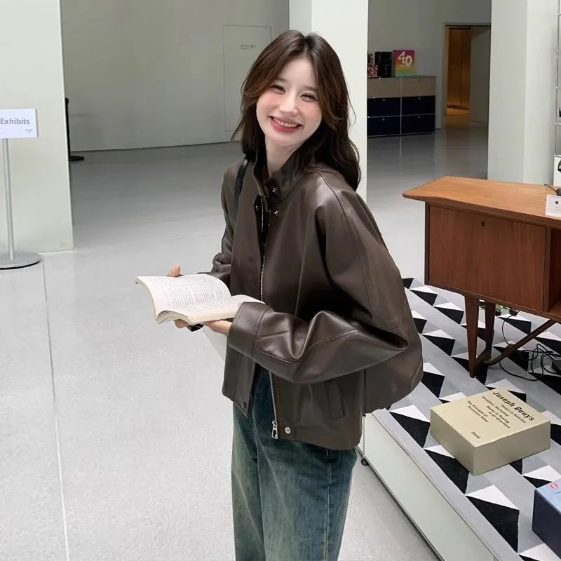 Casaco de mulher em pele caramelo