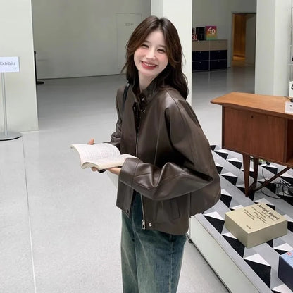 Casaco de mulher em pele caramelo