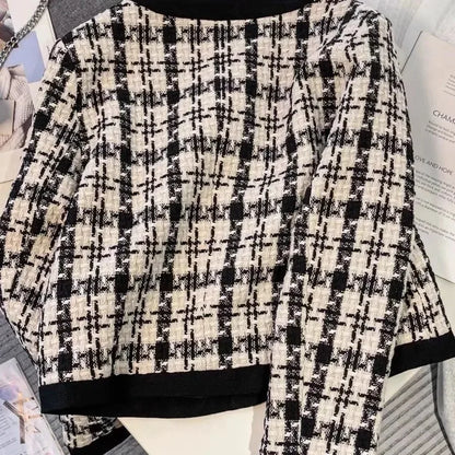 Casaco curto estilo francês para outono/inverno